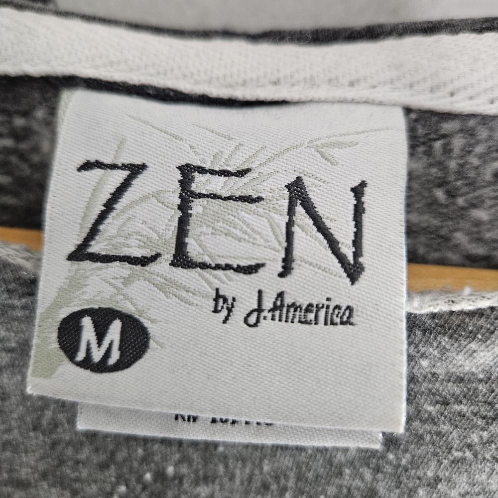 Zen By J. America Burn't Out Gray Hooded Sweatshirt - Picture 11 of 13